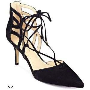 Black Marc Fisher Lace-Up Heels